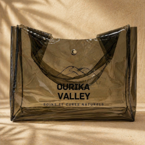 Sac Hammam imperméable Ourika Valley transparent fumé en PVC