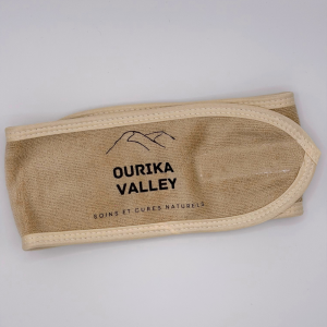 Bandeau visage beige Ourika Valley en microfibre pour soins et démaquillage